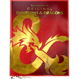 D&D: The Making of Original Dungeons & Dragons (1970-1977) - Red hardcover book with gold embossed dragon and bold gold title "The Making of Original Dungeons & Dragons 1970-1977".