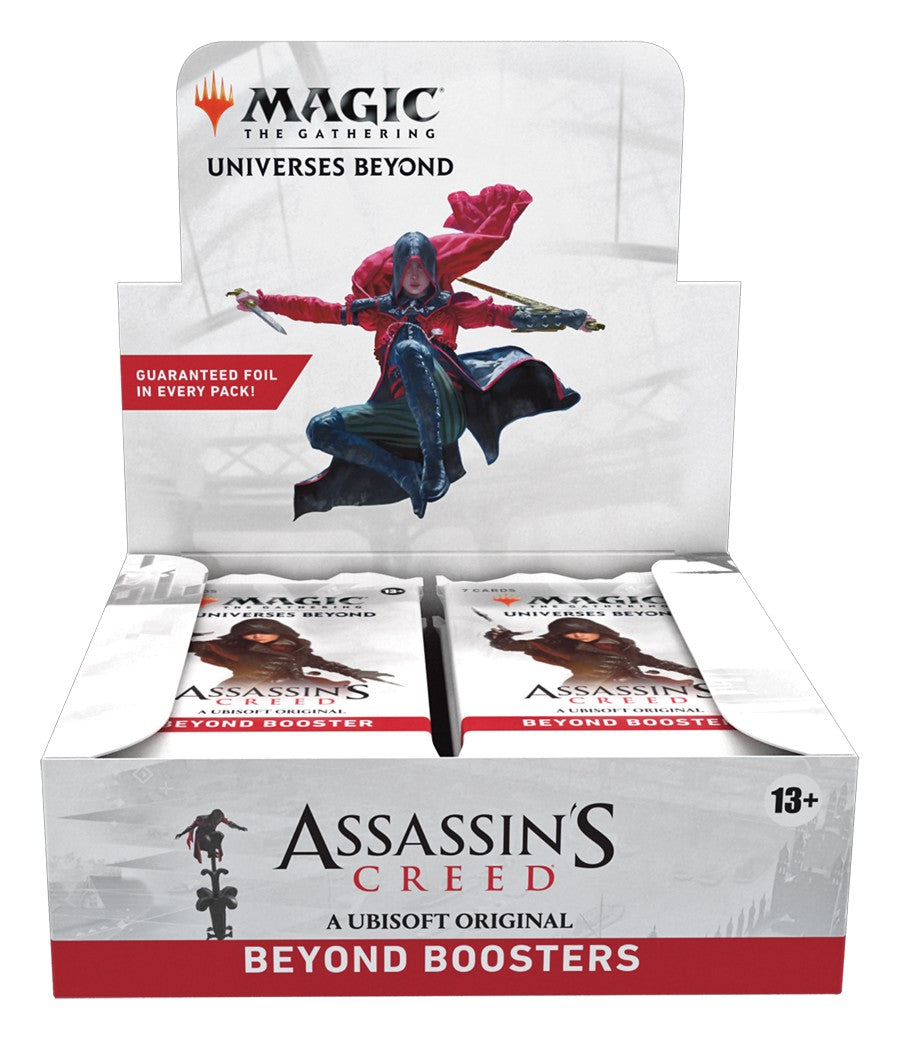 Magic: The Gathering - Assassin's Creed - Beyond Booster Box - The Gathering branding and "Beyond Boosters" text.