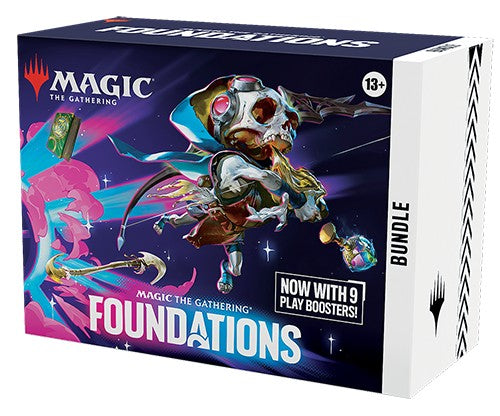 Magic: The Gathering - Foundations Bundle - The Gathering Foundations Bundle box with colorful fantasy artwork and bold logo on dark background.