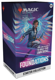 Magic: The Gathering - Foundations Starter Collection Spellbook - The Gathering Foundations Starter Collection Spellbook with blue and purple mystical artwork featuring a character casting a
