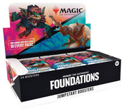 Magic: The Gathering - Foundations Jumpstart Booster Box - The Gathering Foundations Jumpstart Booster box with colorful fantasy creature artwork and 24 individual booster packs.