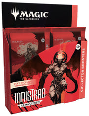 Magic the Gathering: Innistrad Remastered Collector Booster Box - Red and black collector booster box for Magic the Gathering Innistrad Remastered featuring a demonic warrior illustration.