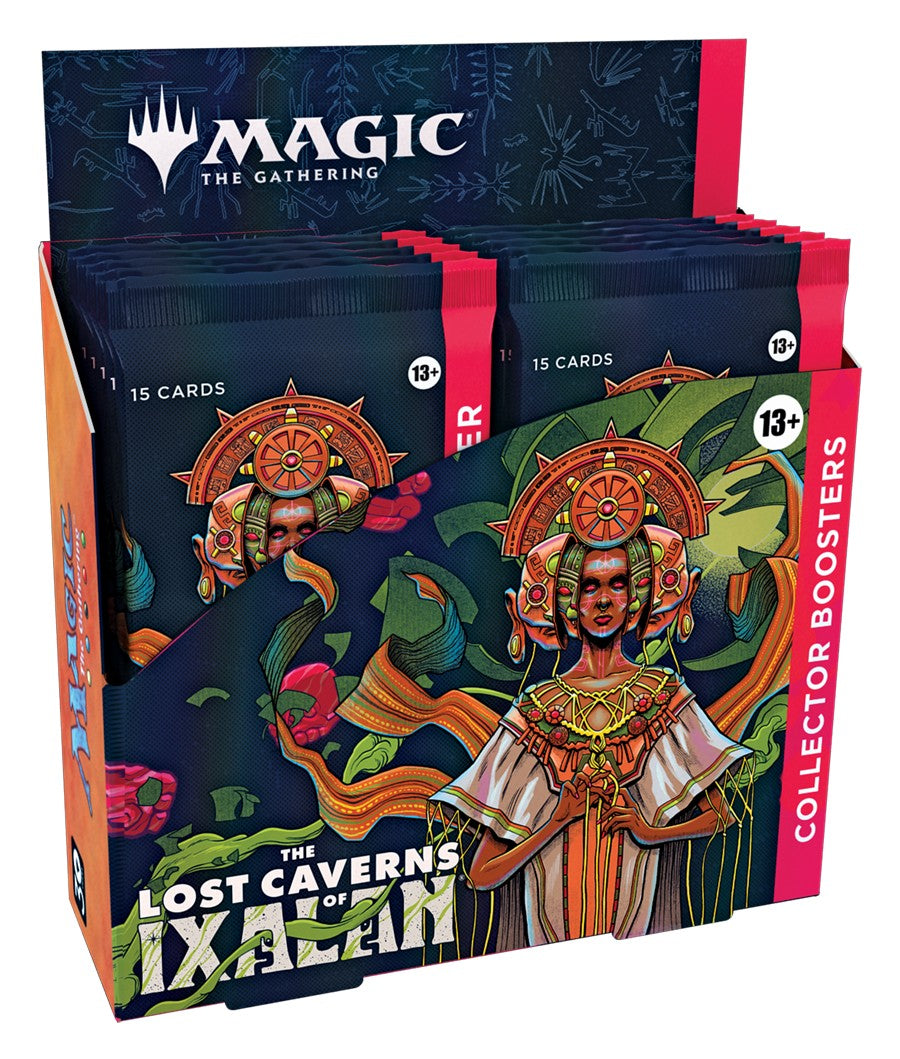 Magic: The Gathering - Lost Caverns of Ixalan Collector Box - The Gathering Lost Caverns of Ixalan featuring tribal warrior artwork and bold typography.