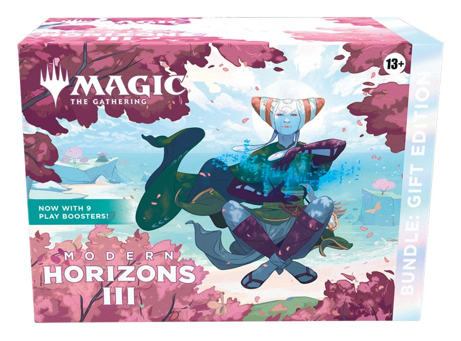 Magic: The Gathering - Modern Horizons 3 Gift Edition Bundle - The Gathering Modern Horizons 3 Gift Edition Bundle box featuring vibrant fantasy artwork with a blue and pink color palette