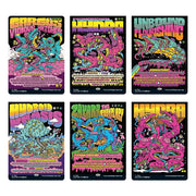 Magic: The Gathering - Secret Lair - Calling All Hydra Heads WPN Exclusive - The Gathering card sleeves featuring colorful, psychedelic hydra creature artwork with neon text and dynamic fantasy designs.