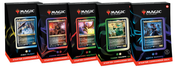 Magic: the Gathering - Starter Commander Decks - The Gathering Starter Commander Deck boxes in black with colorful accent borders, each displaying unique fantasy artwork and