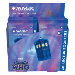 Magic: The Gathering - Doctor Who - Collector Box - The Gathering Doctor Who Collector Box with blue TARDIS artwork on swirling purple-blue background and labeled collector.