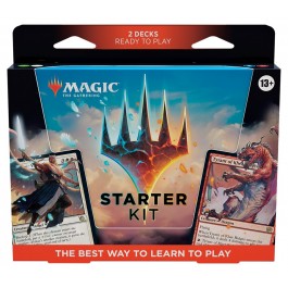 Magic: The Gathering - Starter Kit 2023 - The Gathering Starter Kit 2023 with vibrant card artwork, two decks, and colorful packaging designed for beginners.