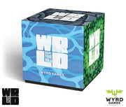 WRLD (PREORDER) - Blue and green cube game box with bold white "WRLD" text and abstract patterns.