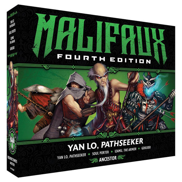 Malifaux 4th Edition: Yan Lo, Pathseeker - Malifaux 4th Edition Yan Lo, Pathseeker boxed set featuring fantasy warrior miniatures with detailed armor and weapons on.