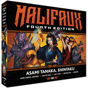Malifaux 4th Edition: Asami Tanaka, Shintaku (PREORDER) - Malifaux Fourth Edition box featuring Asami Tanaka and Shintaku characters with dark fantasy artwork and orange logo on.