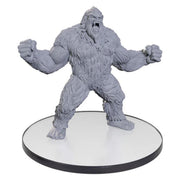WizKids Deep Cuts: Bigfoot - Gray unpainted Bigfoot miniature with muscular, hairy body standing in an aggressive pose on a round base.
