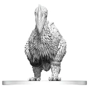 D&D Nolzur's Marvelous Miniatures: Axe Beak - Unpainted detailed miniature of a fierce bird-like creature with layered feathers and large beak on round base.