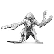 D&D Nolzur's Marvelous Miniatures: Chuul - Unpainted gray resin miniature of a Chuul creature with large claws, tentacle-like mouth, and insectoid segmented body.