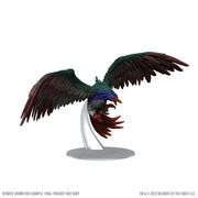D&D Icons of the Realms: Monster Menagerie Revisited - Roc Boxed Miniature - Detailed gray miniature of a large bird with outstretched wings perched on a curved clear stand.