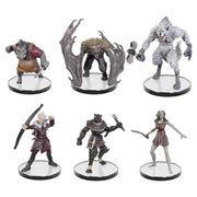 Pathfinder Battles: Forest Stalkers - Six painted fantasy miniatures featuring a centaur, winged demon, white furred beast, armored warrior with sword,.
