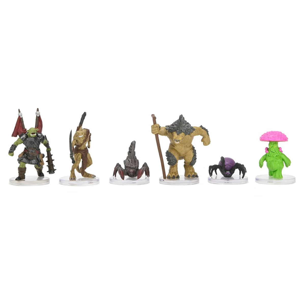 Pathfinder Battles: Cave Lurkers - Six detailed fantasy miniatures in various poses and colors, including armored warriors, a large humanoid creature with a.
