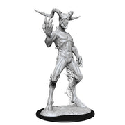 D&D: Nolzur's Marvelous Minis: Nightwalker - Gray resin miniature of a tall, skeletal humanoid with a horned skull head, clawed hand raised, standing on a textured base.