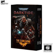 Warhammer 40k: Darktide The Card Game - Black rectangular box featuring four armored characters in battle poses and bold red and yellow text reading Darktide The.