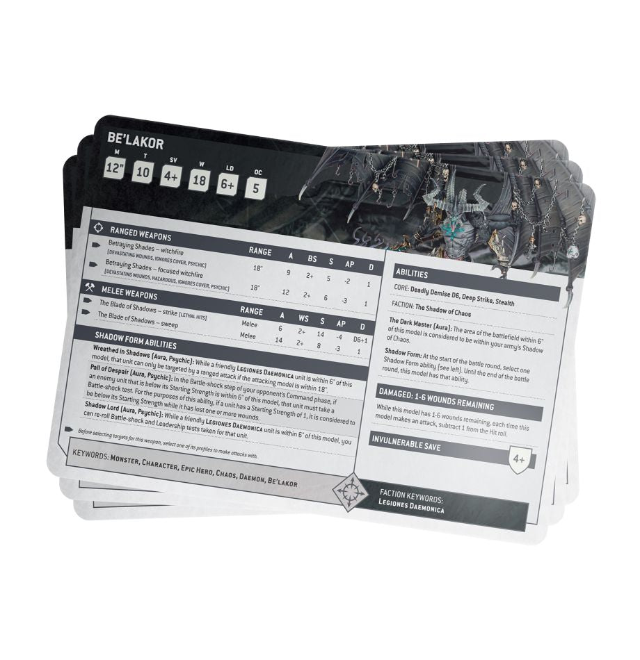 Warhammer 40,000 Index Cards Chaos Daemons
