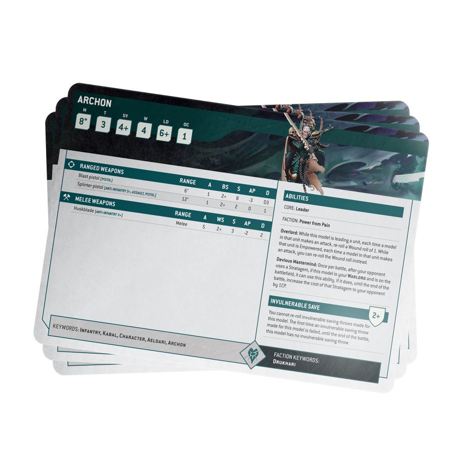 Warhammer 40,000 Index Cards Drukhari