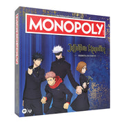 Monopoly: Jujutsu Kaisen- Shibuya Incident (PREORDER) - Monopoly board game box featuring Jujutsu Kaisen Shibuya Incident characters in black uniforms on a blue background with.