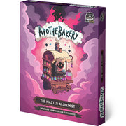 Apothebakery: The Master Alchemist Expansion - The Master Alchemist Expansion featuring a whimsical cart with a cloaked figure surrounded by magical elements.