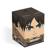 Squaroes 100+ Boulder: Attack on Titan - Eren Jäger (PREORDER) - Cubical figure of Eren Jäger with detailed Attack on Titan Survey Corps uniform and intense green eyes.