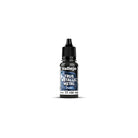 Vallejo True Metallic Metal Shade: Rusty Meta (18ml) - Small cylindrical plastic paint bottle with black screw cap and blue label showing Vallejo True Metallic Metal Rusty Metal.