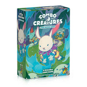 Combo Creatures: The Quick Ones (PREORDER) - Colorful game box featuring an illustrated white rabbit with pink ears wearing a purple and yellow cape, surrounded by.