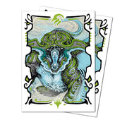 Apex Deck Protectors - Tarkir Dragonstorm - Ureni, the Song Unending (105ct) - Card sleeves featuring a blue and green dragon creature with intricate tribal patterns and a cloudy sky background.