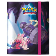 Binder: 9-Pocket: PRO: Pokémon: Tinkaton - Black binder featuring colorful Tinkaton Pokémon artwork, pink elastic strap, and Pokémon Trading Card Game logo.