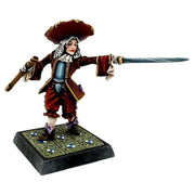 Imperial Noble (Unpainted) - Unpainted miniature of a noble figure wielding a sword, wearing a wide-brimmed hat and a detailed period costume, standing.