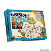Chocobo's Crystal Hunt Card Game: Deluxe (PREORDER) - Chocobo’s Crystal Hunt Deluxe card game box with colorful fantasy artwork and playful Chocobo characters on a light.