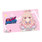Playmat: Oshi Push - Pipkin Pippa - Rectangular pink playmat featuring anime-style girl with blonde pigtails and large eyes, colorful Japanese text and logo on.