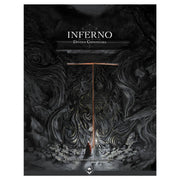 Dungeons & Dragons 5th Edition: Inferno: Divina Commedia - Dark fantasy book cover with swirling black and gray smoke, glowing orange sword, and white text reading "Inferno Divina.