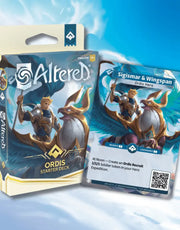 Altered Starter Deck: Ordis - Altered Starter Deck Ordis box featuring fantasy warrior art with blue and gold accents, alongside a character card of.