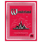 Wonderland RPG - Red book cover with black and white castle illustration, titled Wonderland RPG in gothic font.