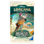 Lorcana TCG: Archazia's Island Booster Pack - Disney Lorcana trading card game booster pack featuring Archazia's Island artwork with a white fox character on a green and.