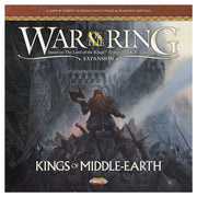 War of the Ring: Kings of Middle Earth Expansion - War of the Ring board game expansion box with dark fantasy artwork depicting armored warriors clashing under a stormy sky.