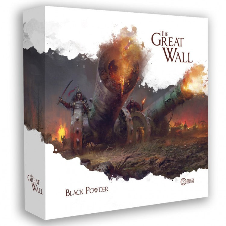The Great Wall: Black Powder Expansion - Black Powder Expansion showing large black powder cannons firing with soldiers in dark armor standing behind them amid a.