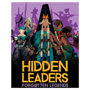 Hidden Leaders: Forgotten Legends - Book cover with diverse stylized characters in vibrant colors against a purple background, bold yellow title "Hidden Leaders