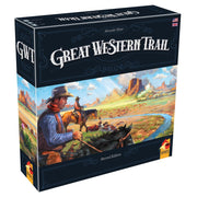 Great Western Trail 2nd Edition - Board game box with cowboy artwork, desert landscape, and title Great Western Trail 2nd Edition in bold white letters.
