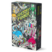 Factory Funner - Colorful factory-themed board game box with intricate machinery and bold yellow "Factory Funner" title.