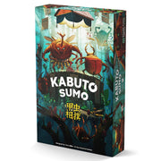 Kabuto Sumo - Colorful rectangular game box with illustrated sumo beetles battling in a vibrant, fantasy underwater setting.
