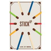 Stickup - Card game box with colorful stick illustrations radiating from the center and "Stick Up" text.