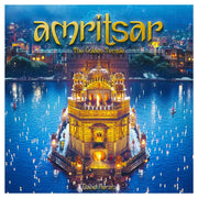 Amritsar The Golden Temple - Board game box featuring a vibrant illustration of the illuminated Golden Temple reflecting in blue water at night.