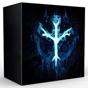 Lords of Ragnarok: Enhanced Runes Expansion - Black square game box with glowing blue rune symbol on front for Lords of Ragnarok expansion.
