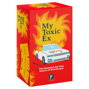 My Toxic Ex - Red rectangular box with a white car illustration and yellow flames, titled My Toxic Ex party game.