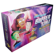 Star Trek Lower Decks: Buffer Time - Rectangular card game box with colorful Star Trek Lower Decks characters on a purple space background titled Buffer Time.